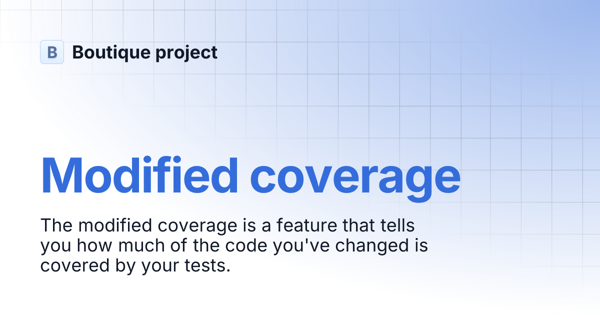 Modified coverage | Boutique project