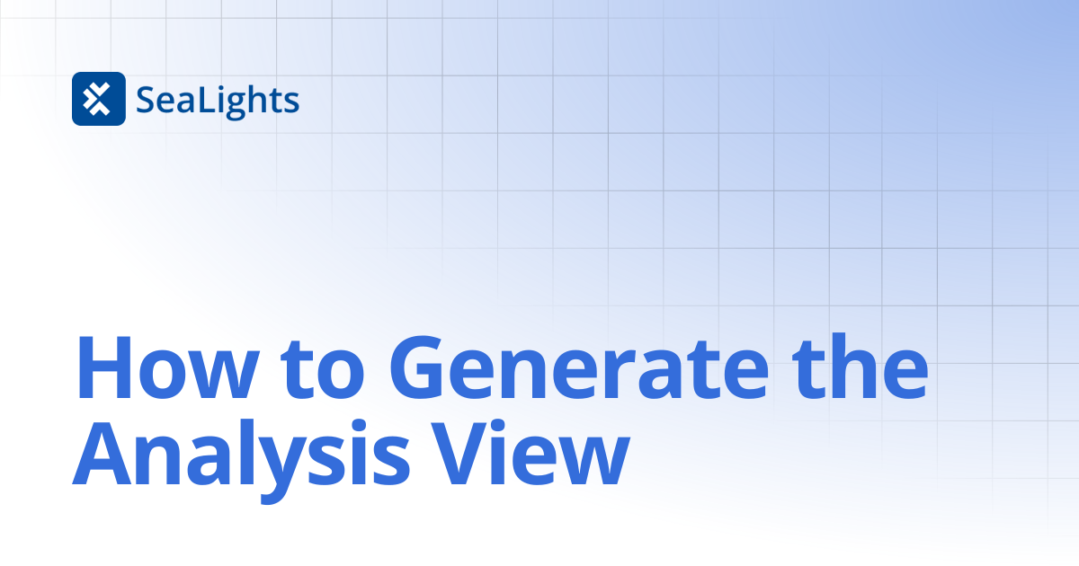 How to Generate the Analysis View | Guides | Knowledge Base