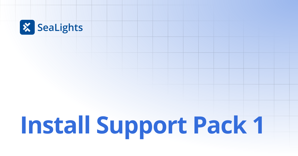 Install Support Pack 1 | Setup & Configuration | Knowledge Base